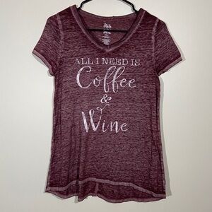 🎉3 for $20 Coffee and  Wine burnout graphic shirt